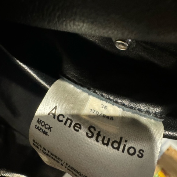 Acne Studios Leather Biker Jacket Size 36 - Picture 6 of 9